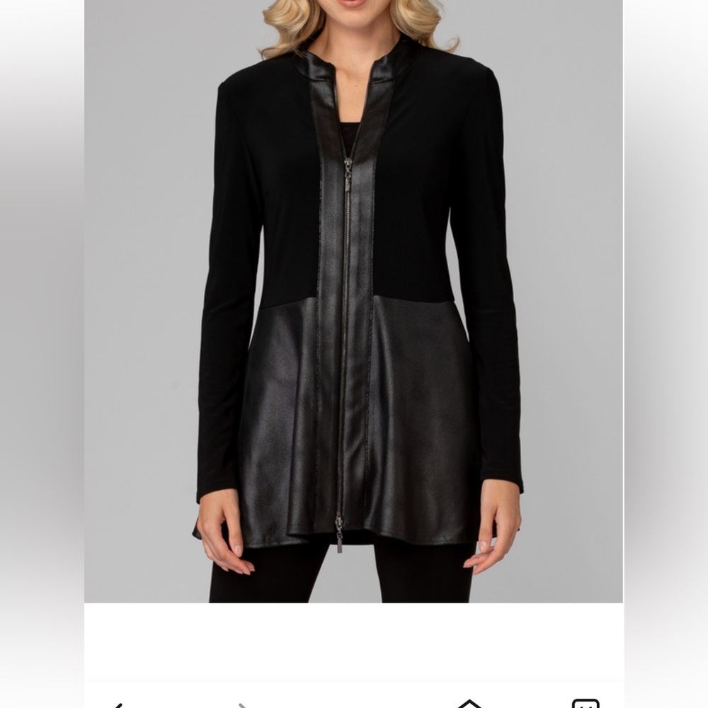Joseph Ribkoff Women's Black Jacket with Faux‎ Leather Accents